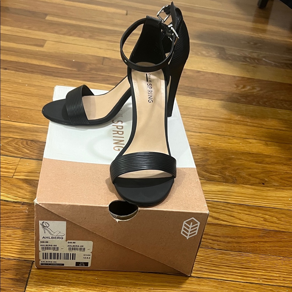 Black ankle strap sandals
